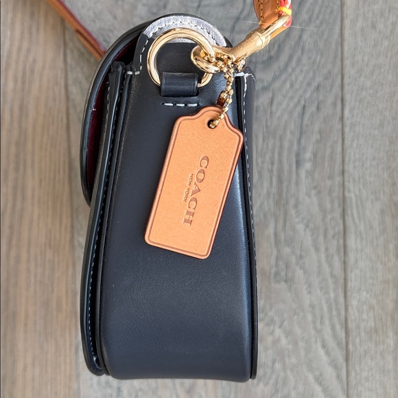 Coach Georgia Saddle Bag in Signature Chambray Blue Tan Crossbody Shoulder Bag - Picture 10 of 15